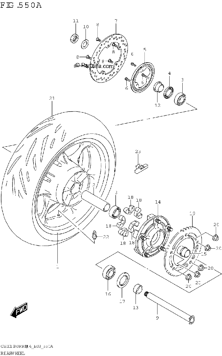 Diagrama de REAR WHEEL