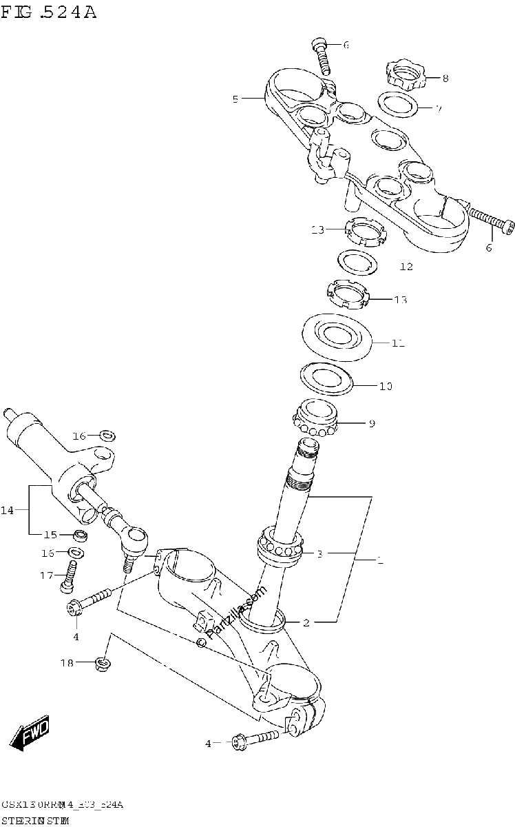 Diagrama de STEERING STEM
