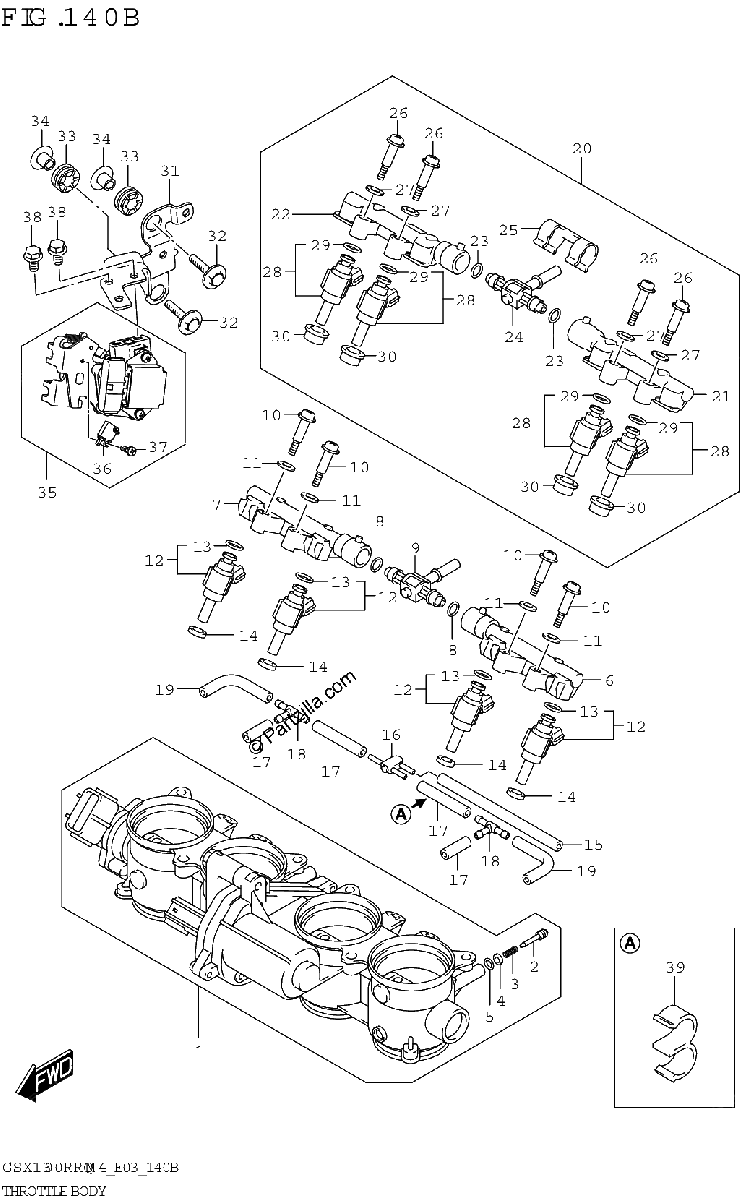 Diagrama de THROTTLE BODY E03 E28