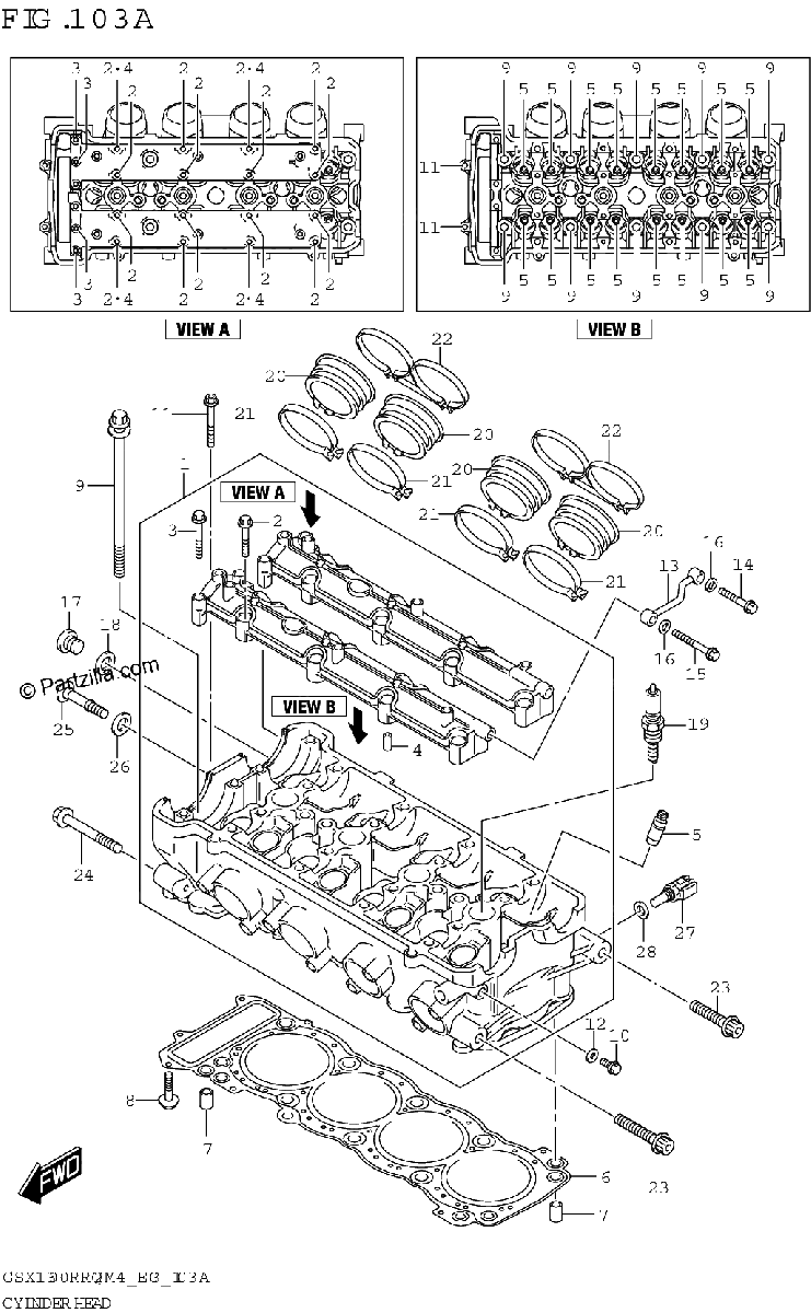 Diagrama de CYLINDER HEAD