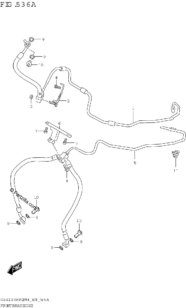 Diagrama de FRONT BRAKE HOSE