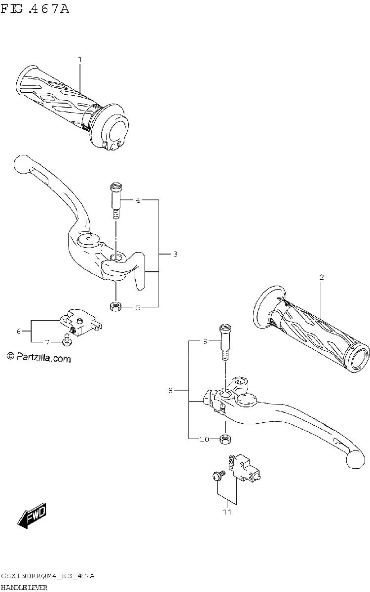 Diagrama de HANDLE LEVER