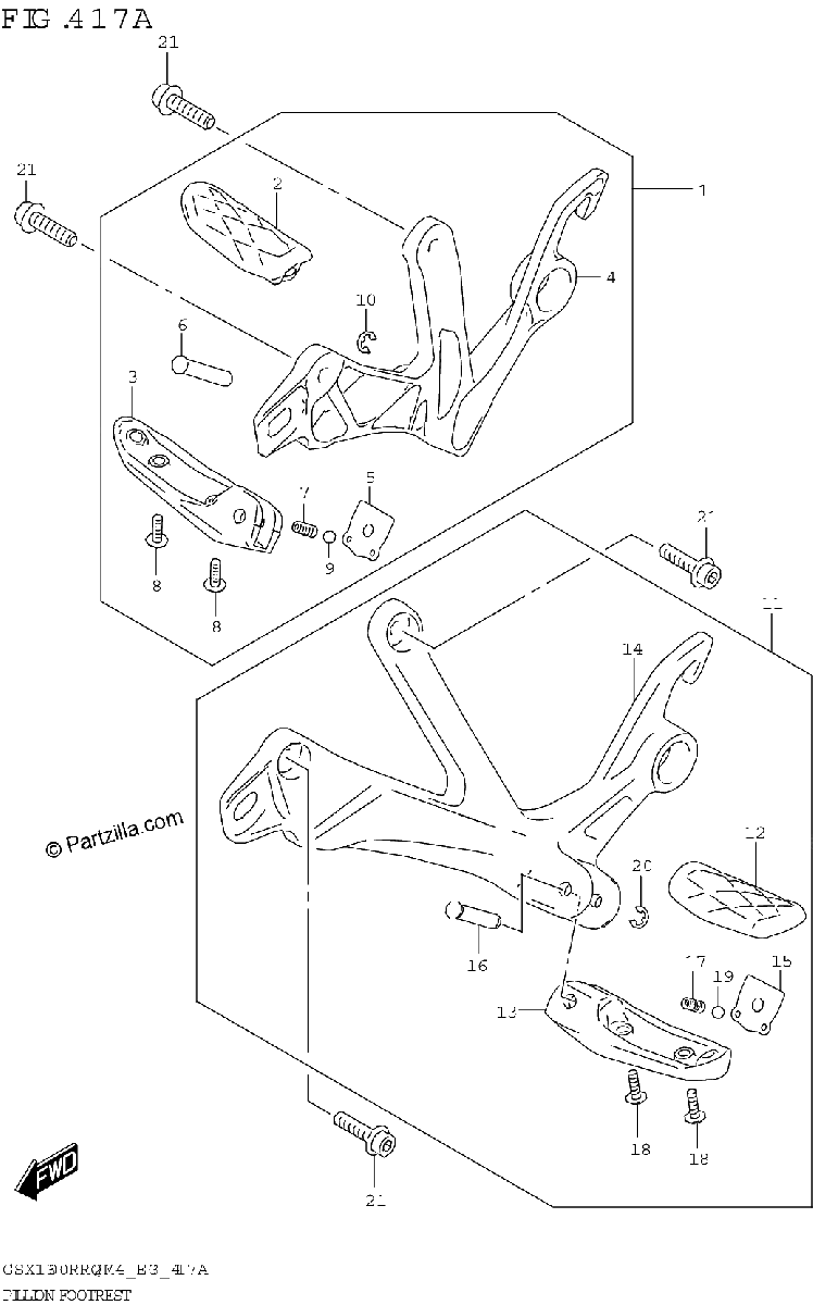 Diagrama de PILLION FOOTREST