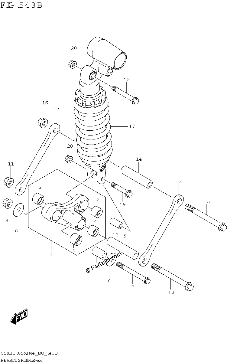 Diagrama de REAR CUSHION LEVER