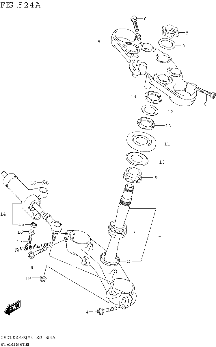 Diagrama de STEERING STEM
