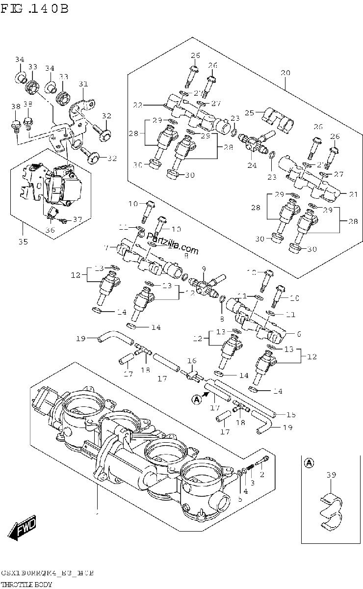 Diagrama de THROTTLE BODY E03 E28