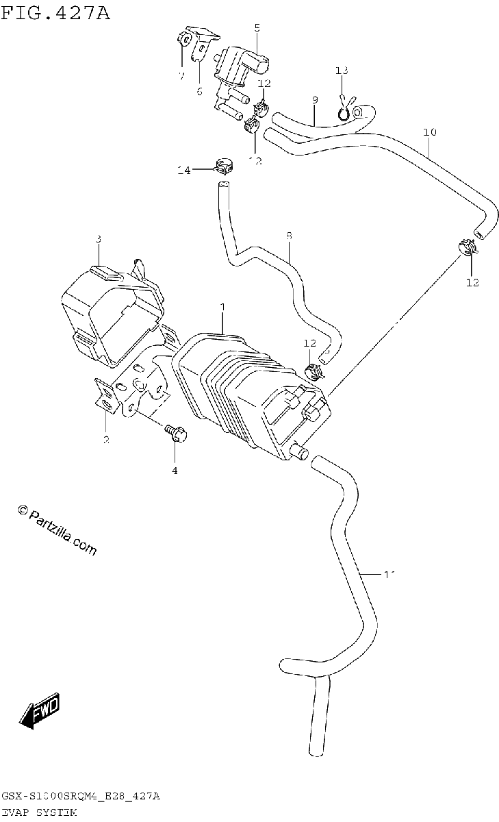 Diagrama de EVAP SYSTEM GSX S1000SRQM4 E33