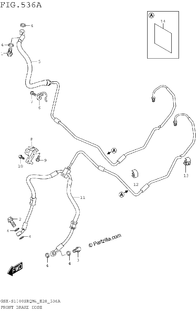 Diagrama de FRONT BRAKE HOSE