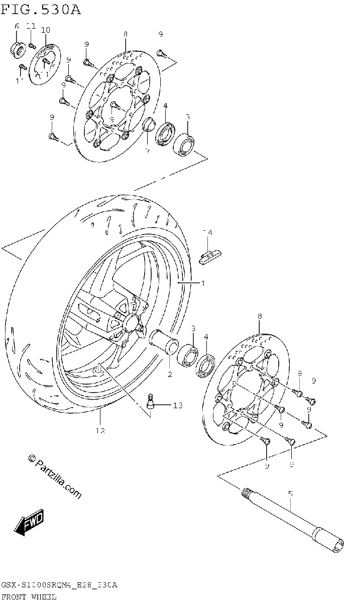 Diagrama de FRONT WHEEL