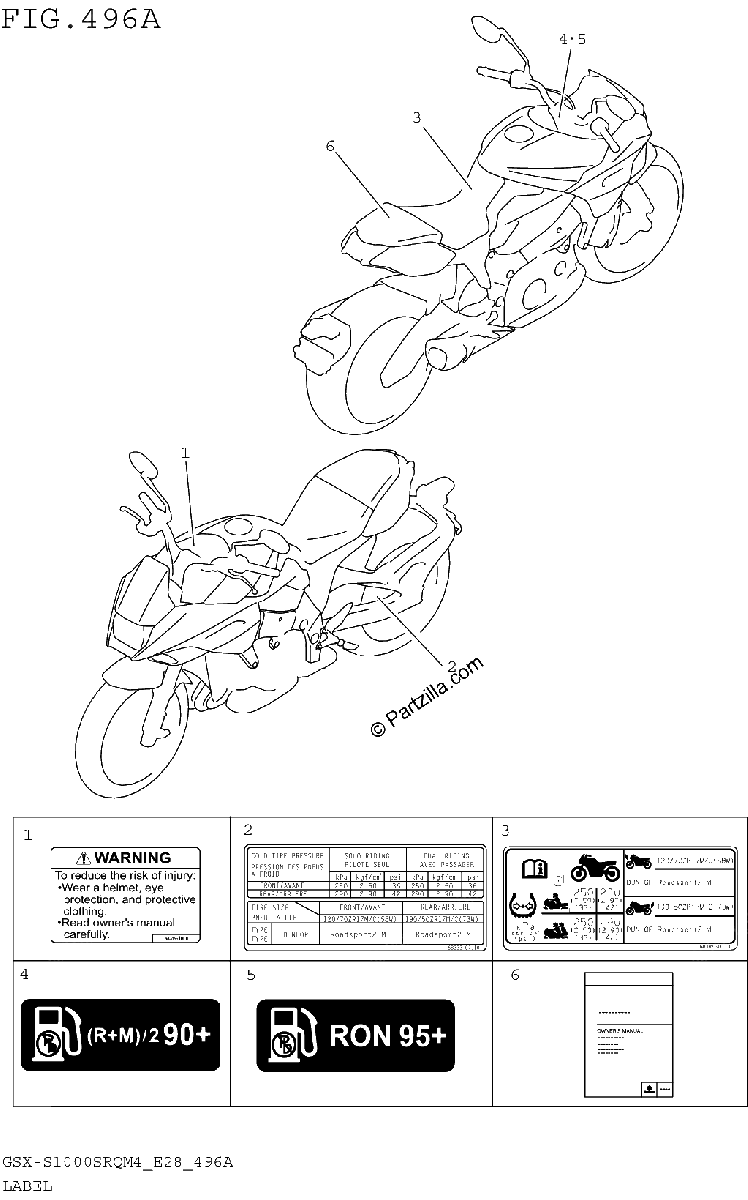 Diagrama de LABEL GSX S1000SRQM4 E28