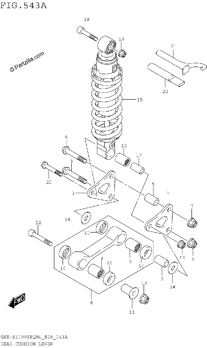 Diagrama de REAR CUSHION LEVER