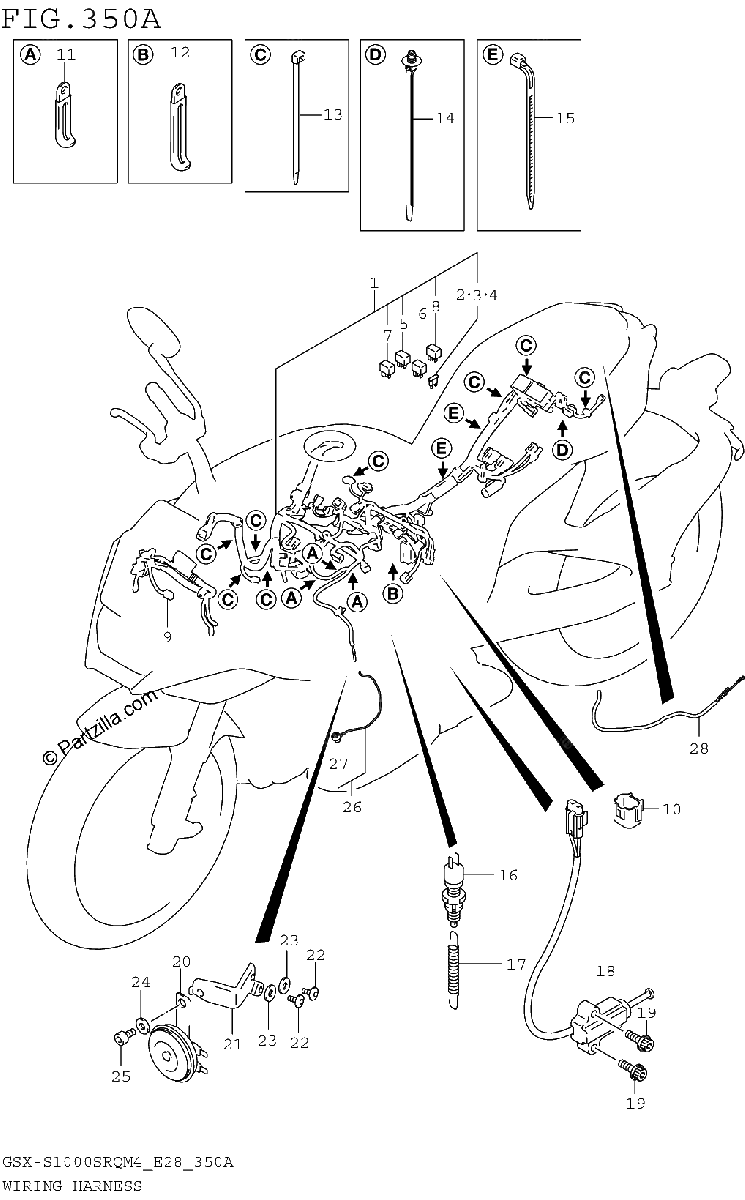 Diagrama de WIRING HARNESS GSX S1000SRQM4 E28