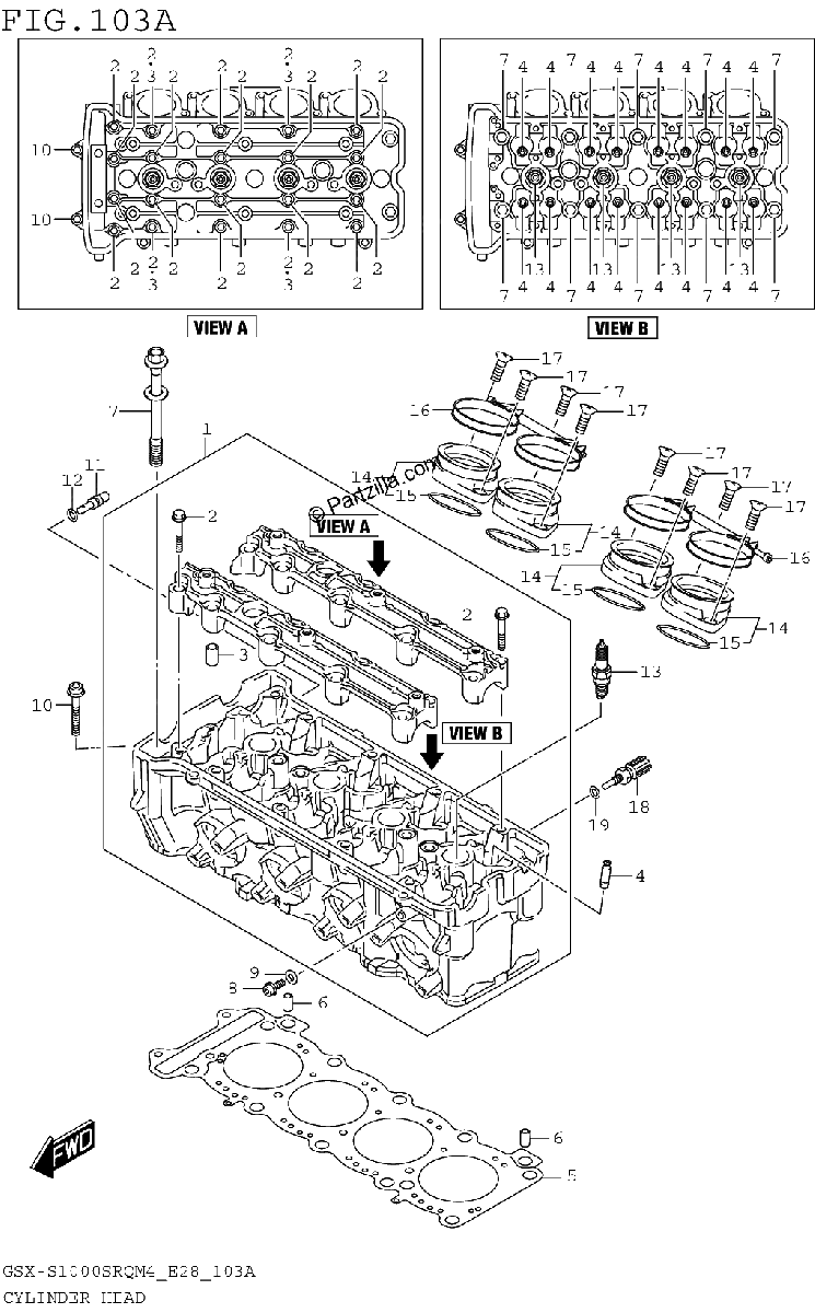 Diagrama de CYLINDER HEAD