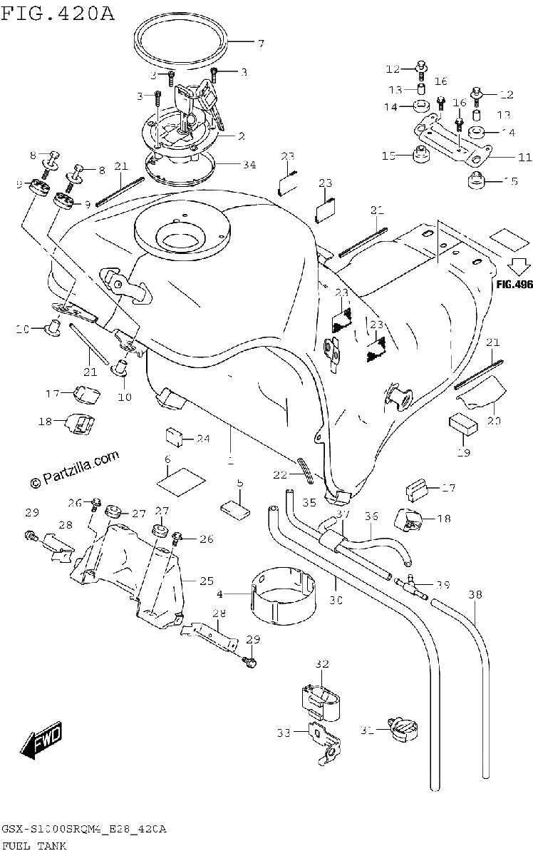 Diagrama de FUEL TANK GSX S1000SRQM4 E28