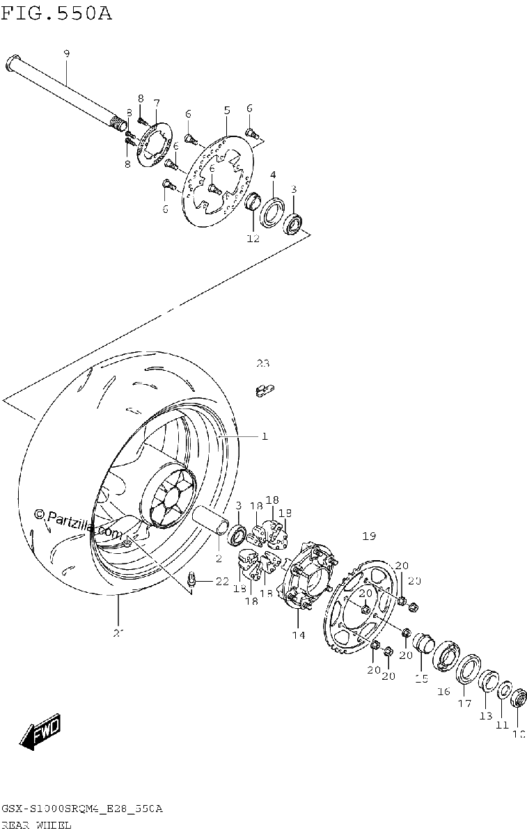 Diagrama de REAR WHEEL