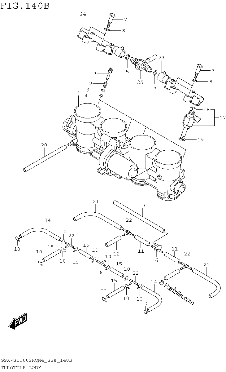 Diagrama de THROTTLE BODY GSX S1000SRQM4 E33