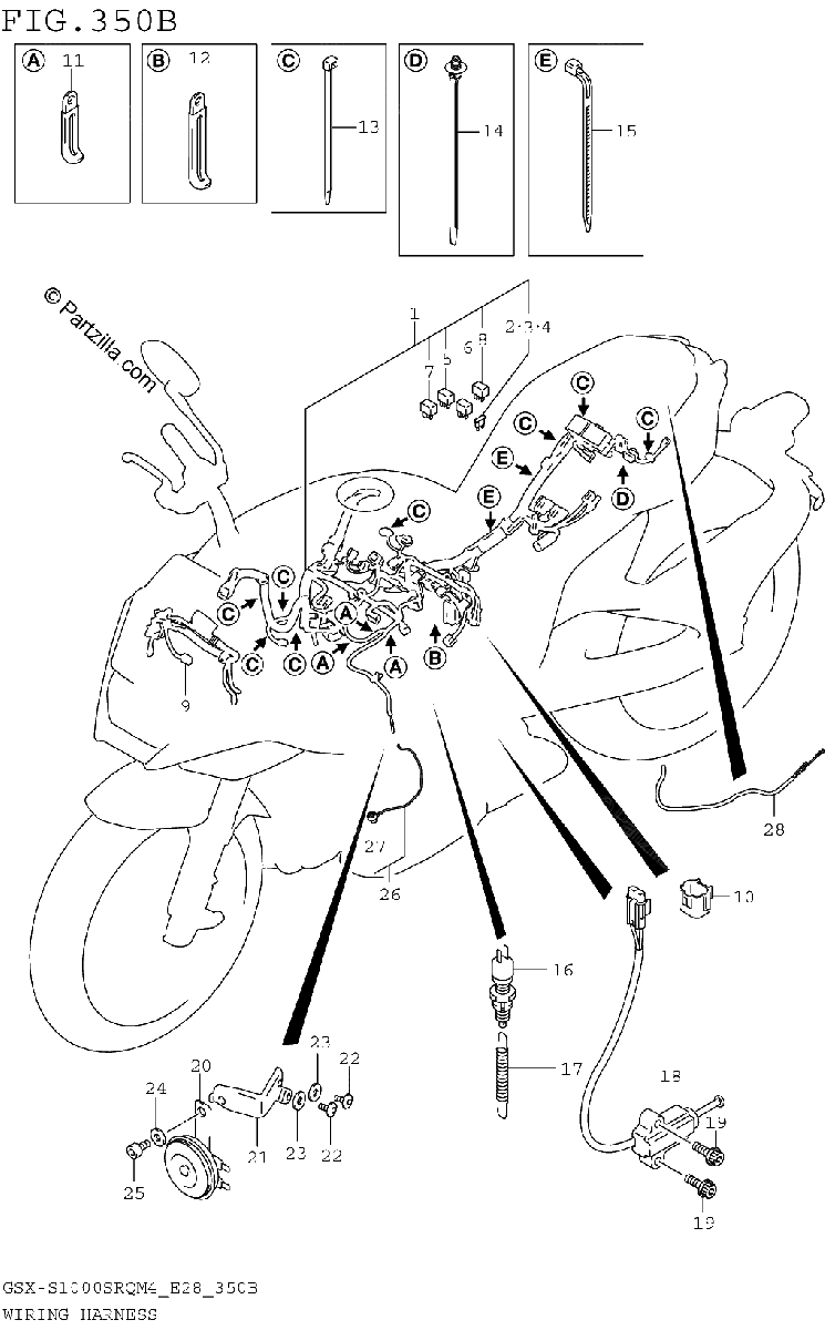 Diagrama de WIRING HARNESS GSX S1000SRQM4 E33