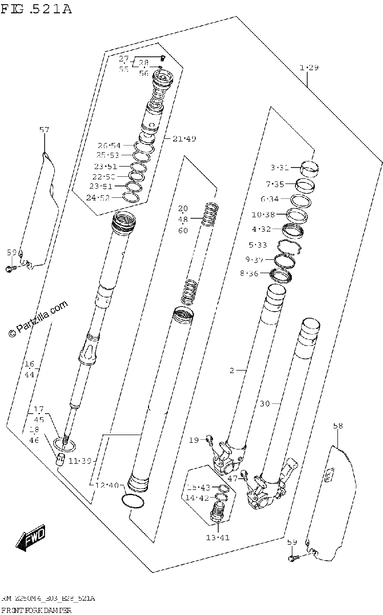 Diagrama de FRONT FORK DAMPER