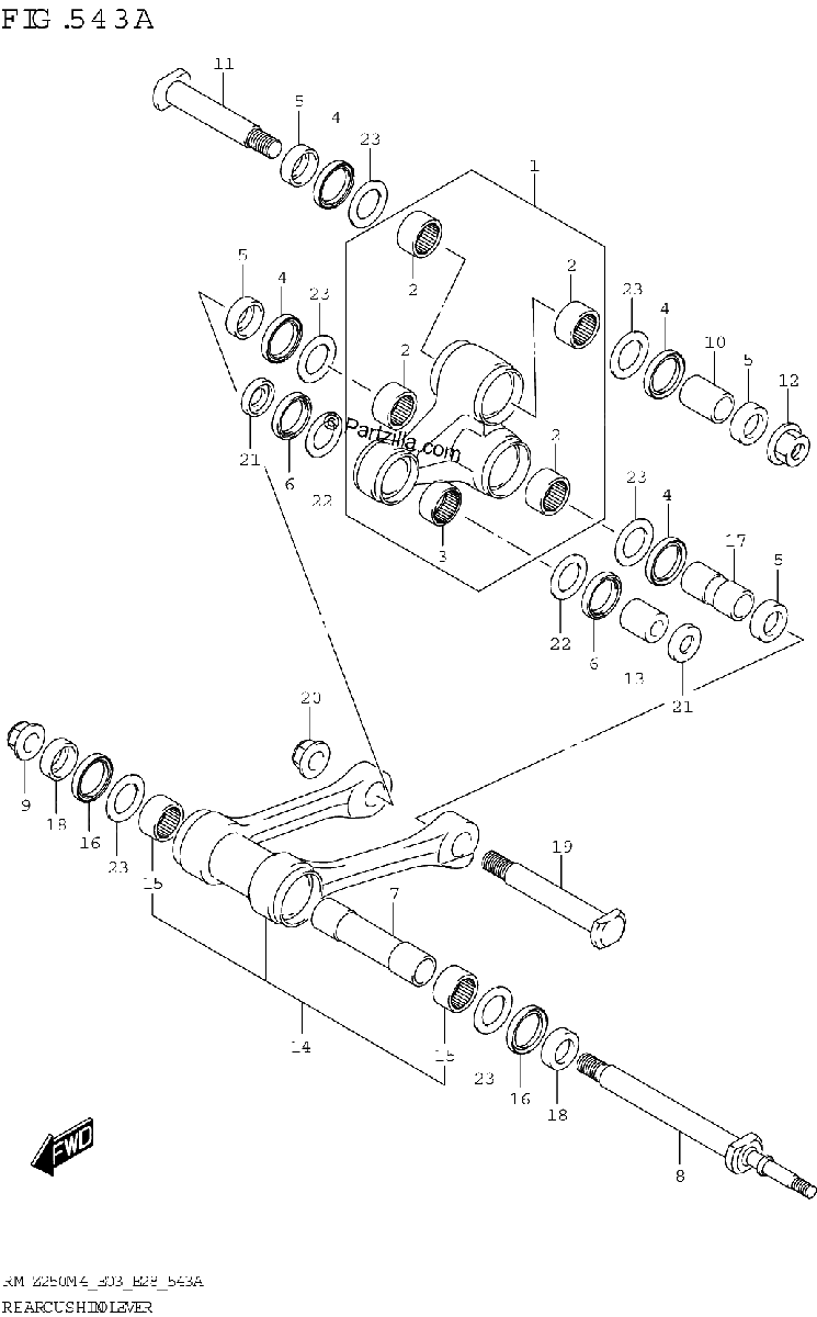 Diagrama de REAR CUSHION LEVER