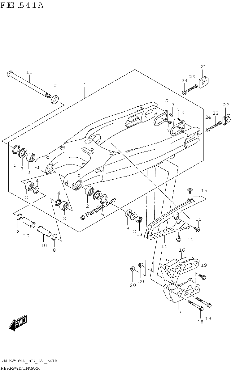 Diagrama de REAR SWINGINGARM