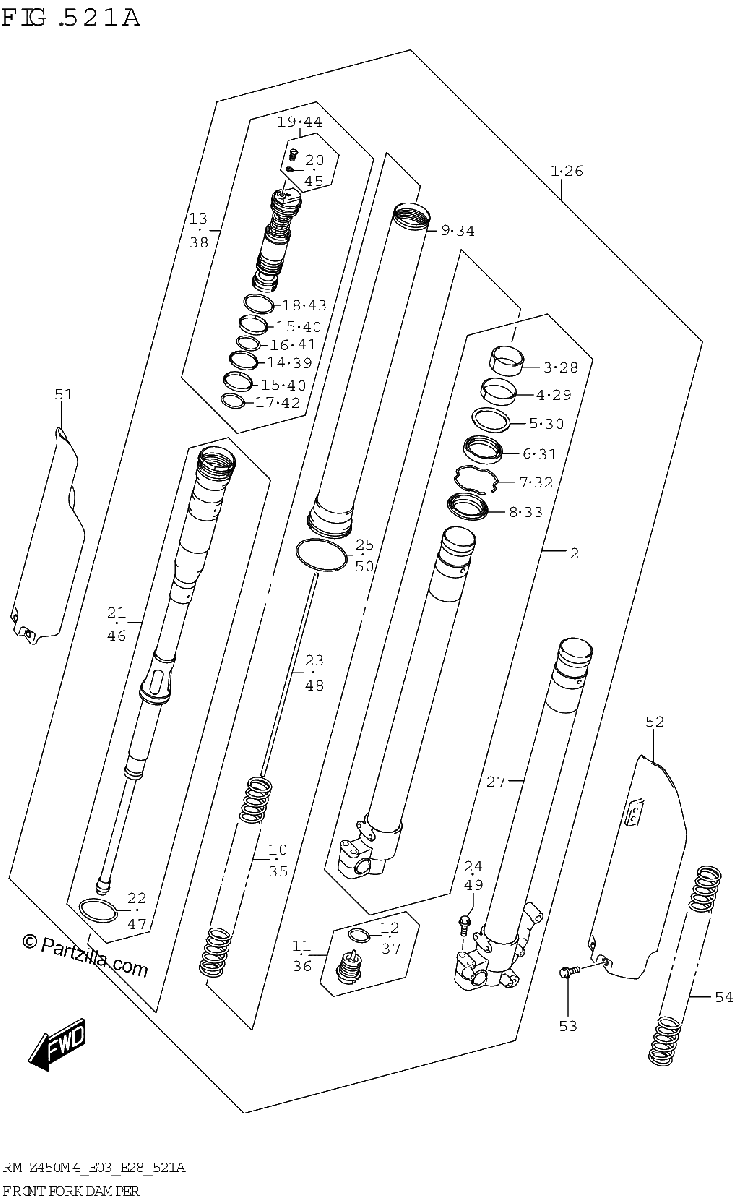 Diagrama de FRONT FORK DAMPER