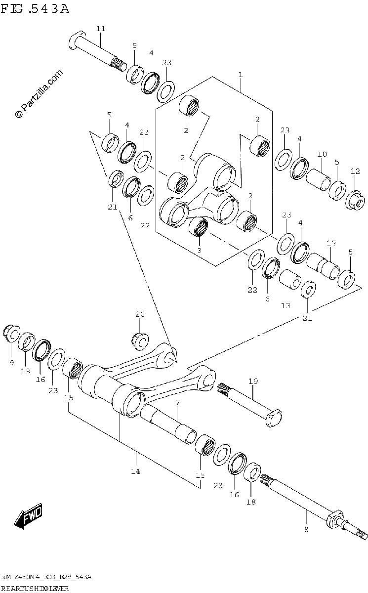 Diagrama de REAR CUSHION LEVER