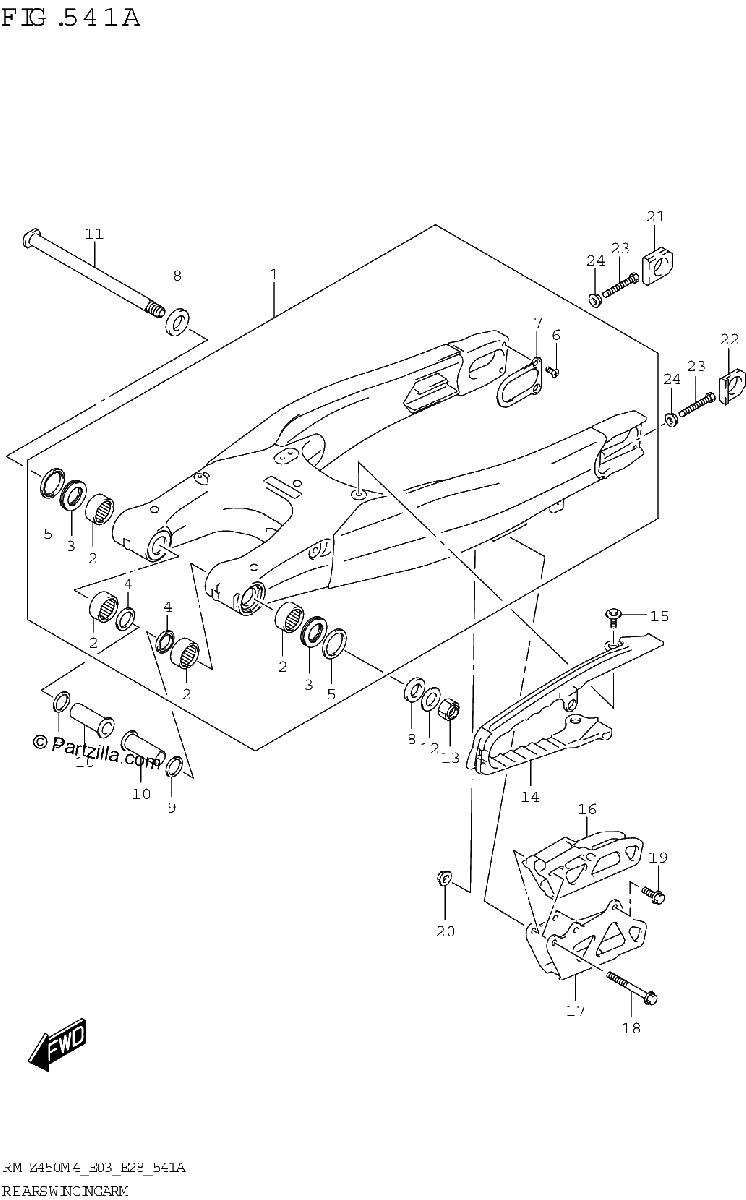 Diagrama de REAR SWINGINGARM