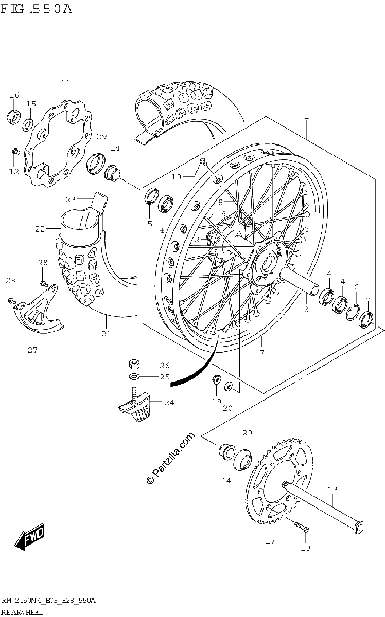 Diagrama de REAR WHEEL