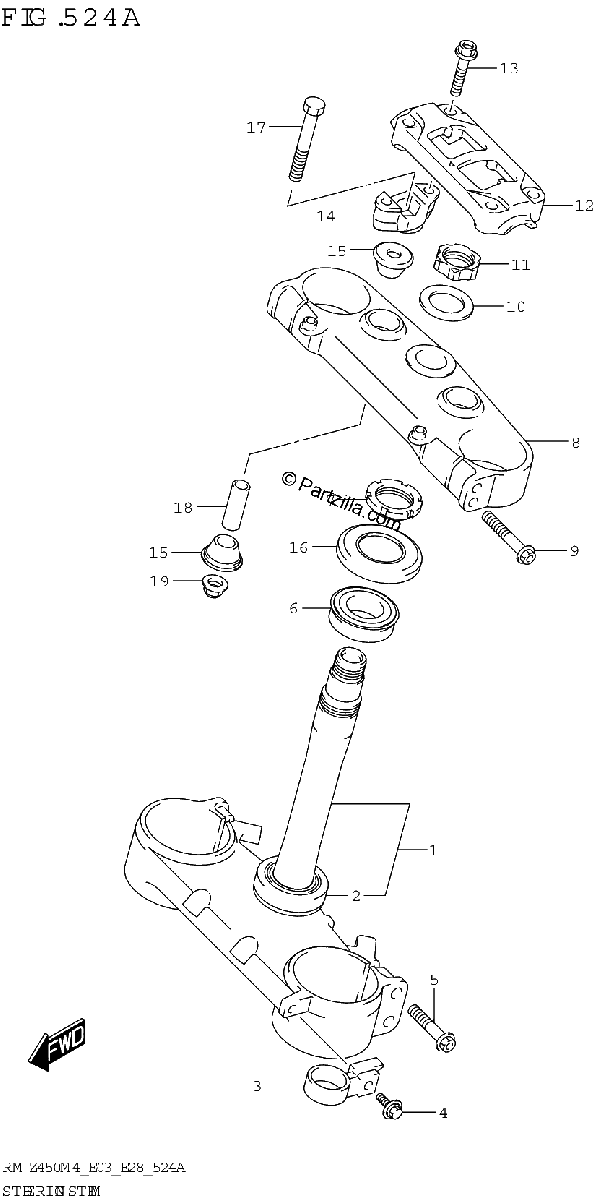 Diagrama de STEERING STEM