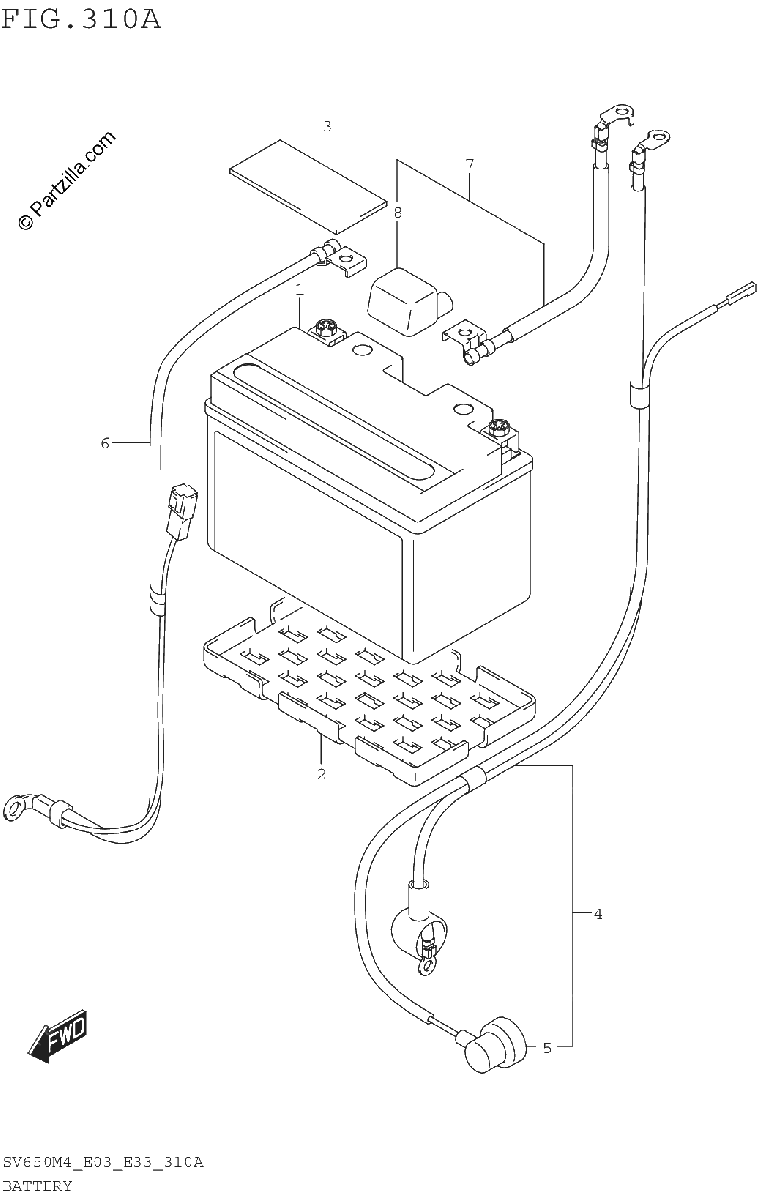 Diagrama de BATTERY SV650M4 E03