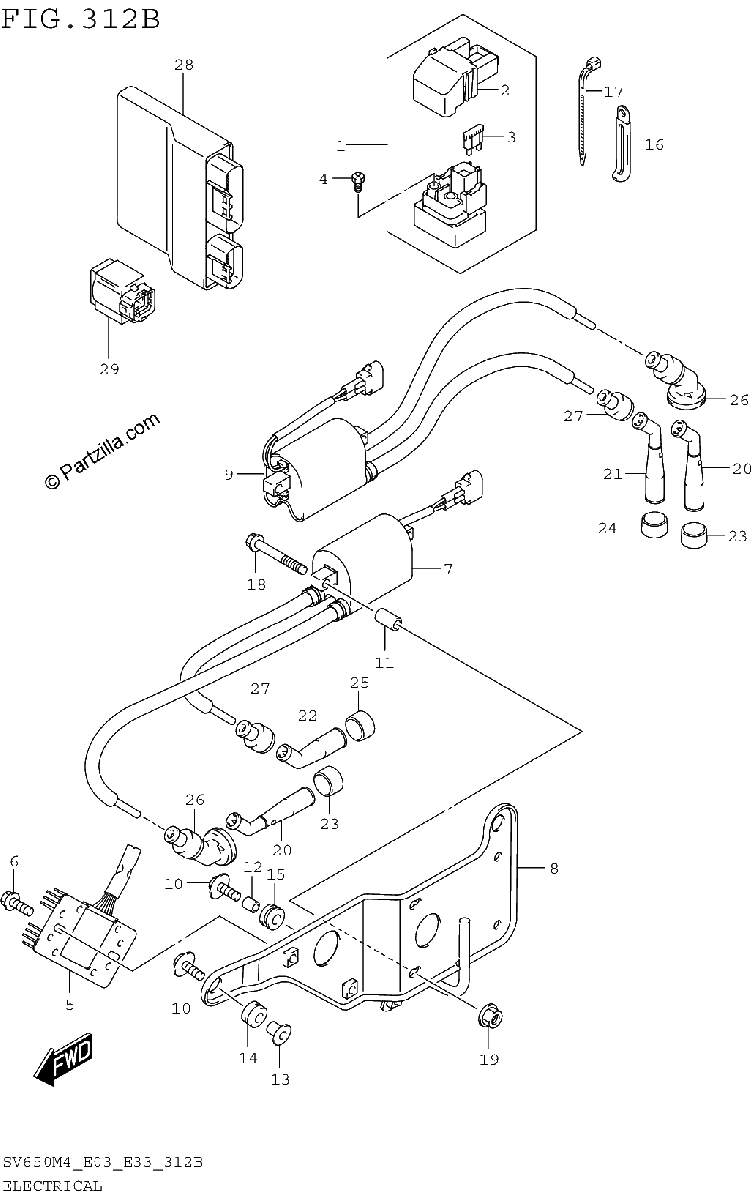 Diagrama de ELECTRICAL SV650M4 E33