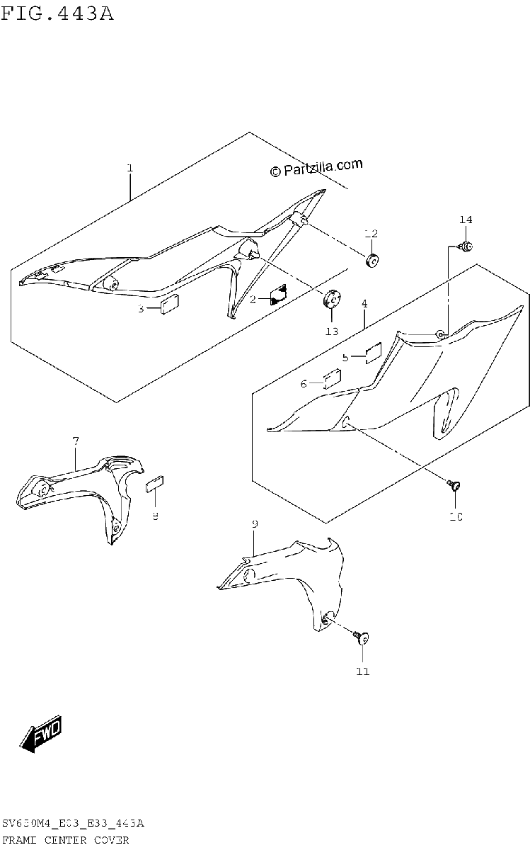 Diagrama de FRAME CENTER COVER SV650M4 E03