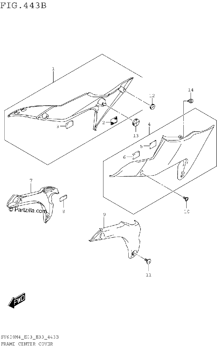 Diagrama de FRAME CENTER COVER SV650M4 E33