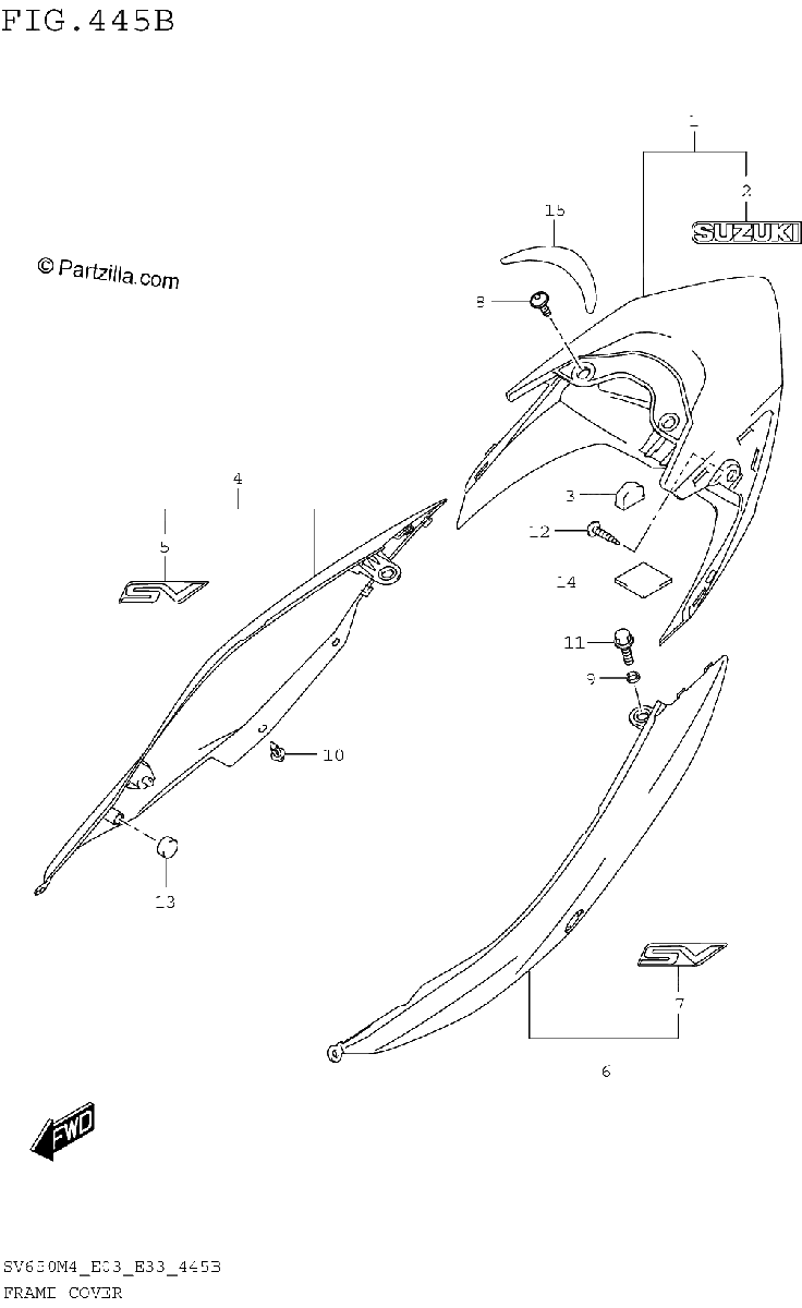 Diagrama de FRAME COVER SV650M4 E33
