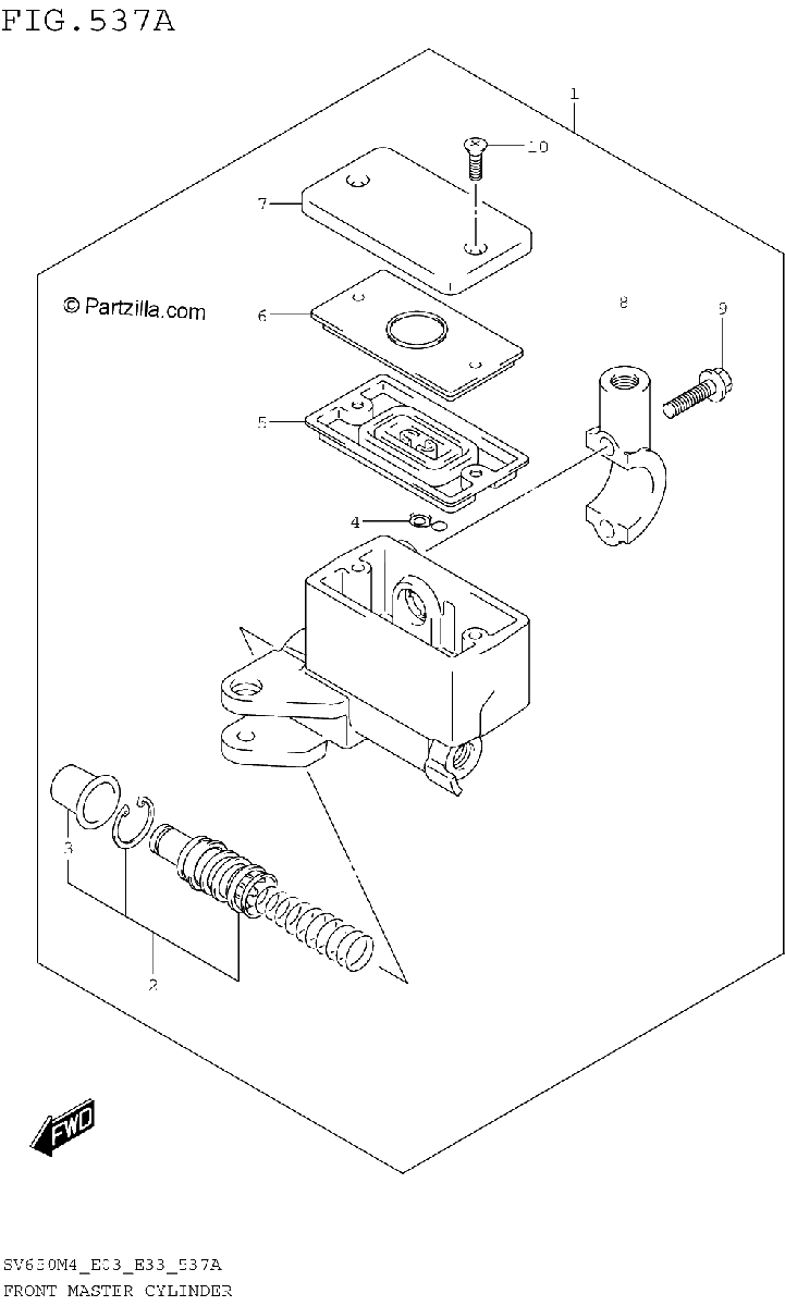 Diagrama de FRONT MASTER CYLINDER SV650M4 E03
