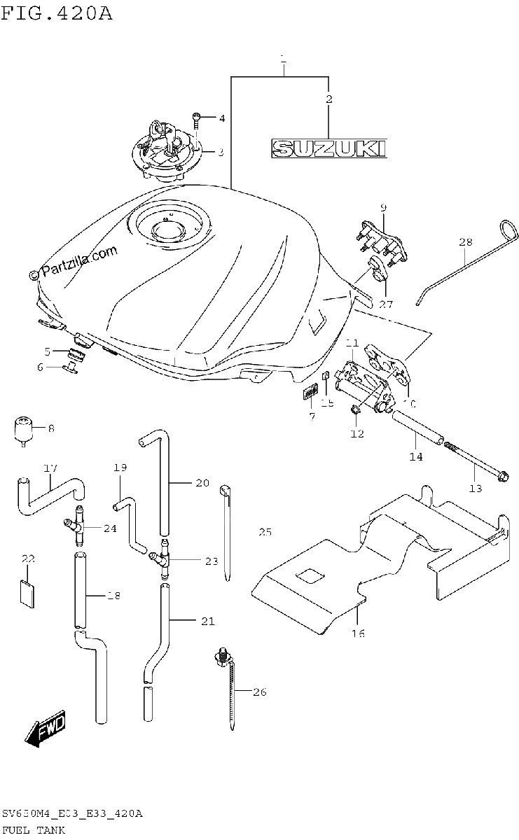 Diagrama de FUEL TANK SV650M4 E03