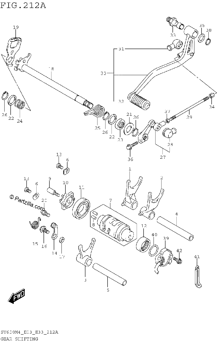 Diagrama de GEAR SHIFTING SV650M4 E03
