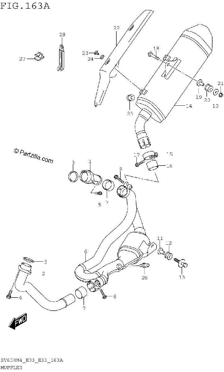 Diagrama de MUFFLER SV650M4 E03