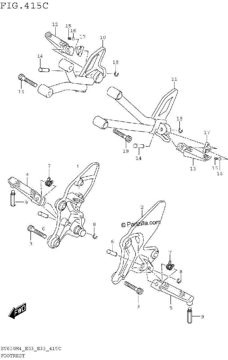 Diagrama de FOOTREST SV650AM4 E28