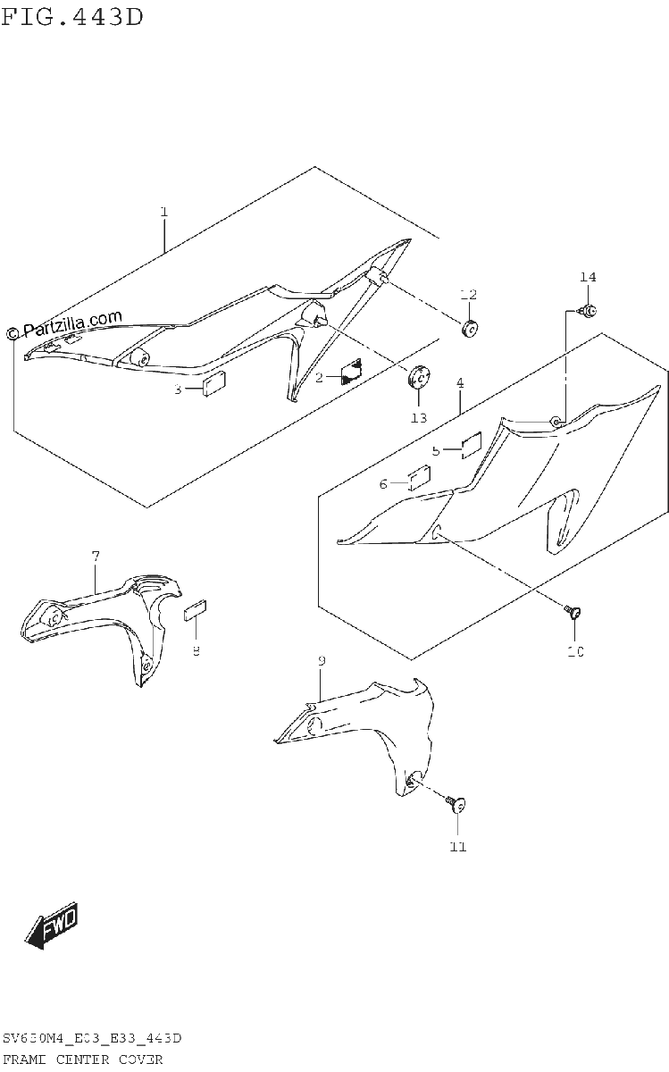 Diagrama de FRAME CENTER COVER SV650AM4 E33