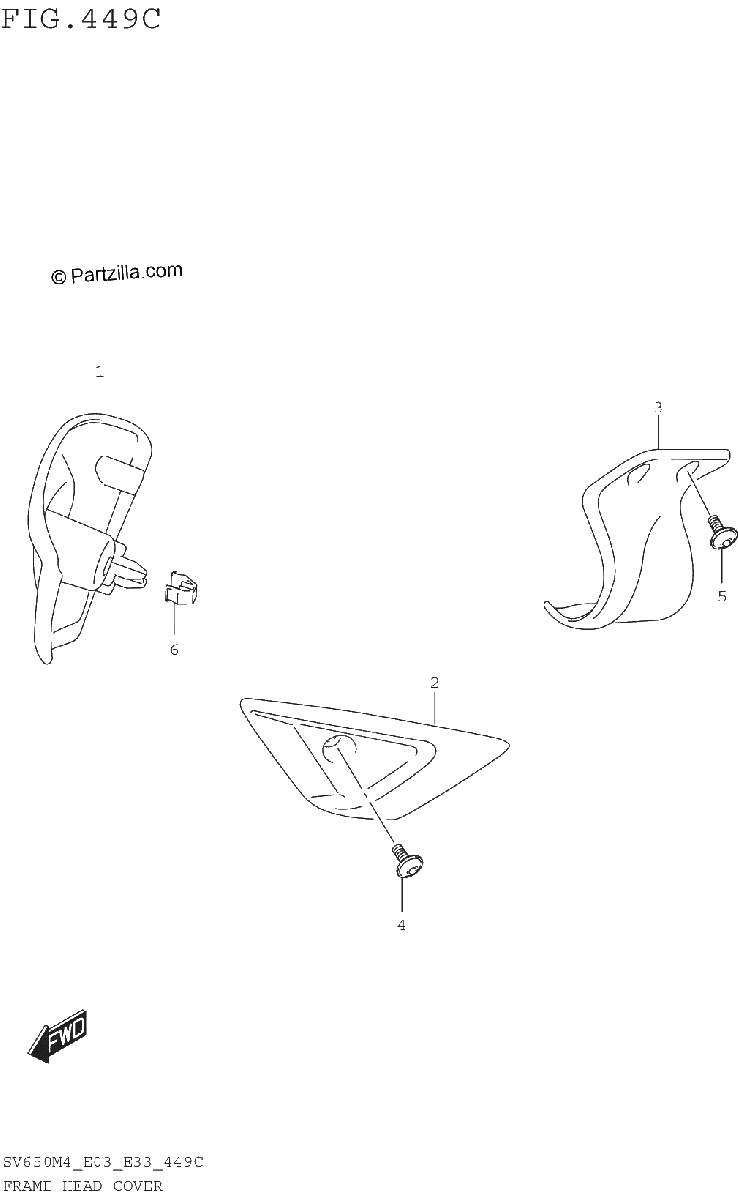 Diagrama de FRAME HEAD COVER SV650AM4 E28