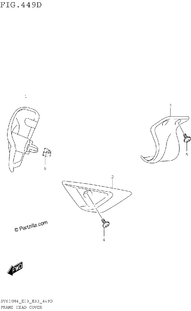 Diagrama de FRAME HEAD COVER SV650AM4 E33