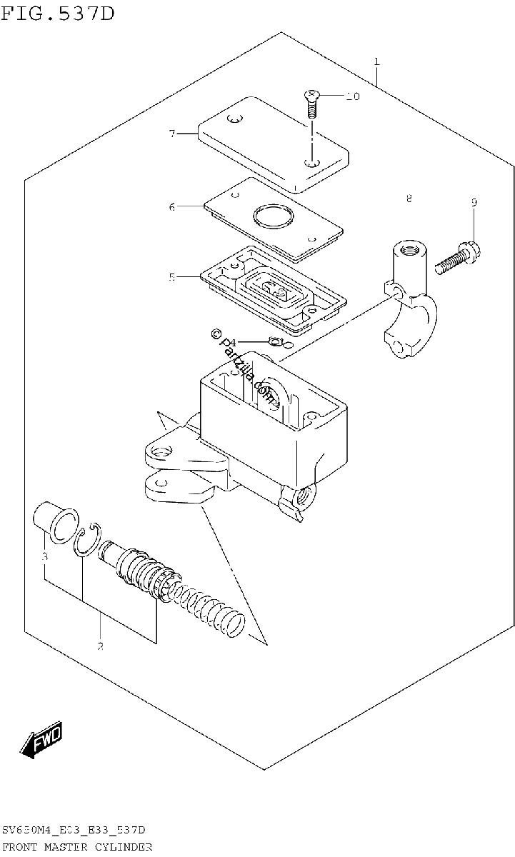 Diagrama de FRONT MASTER CYLINDER SV650AM4 E33