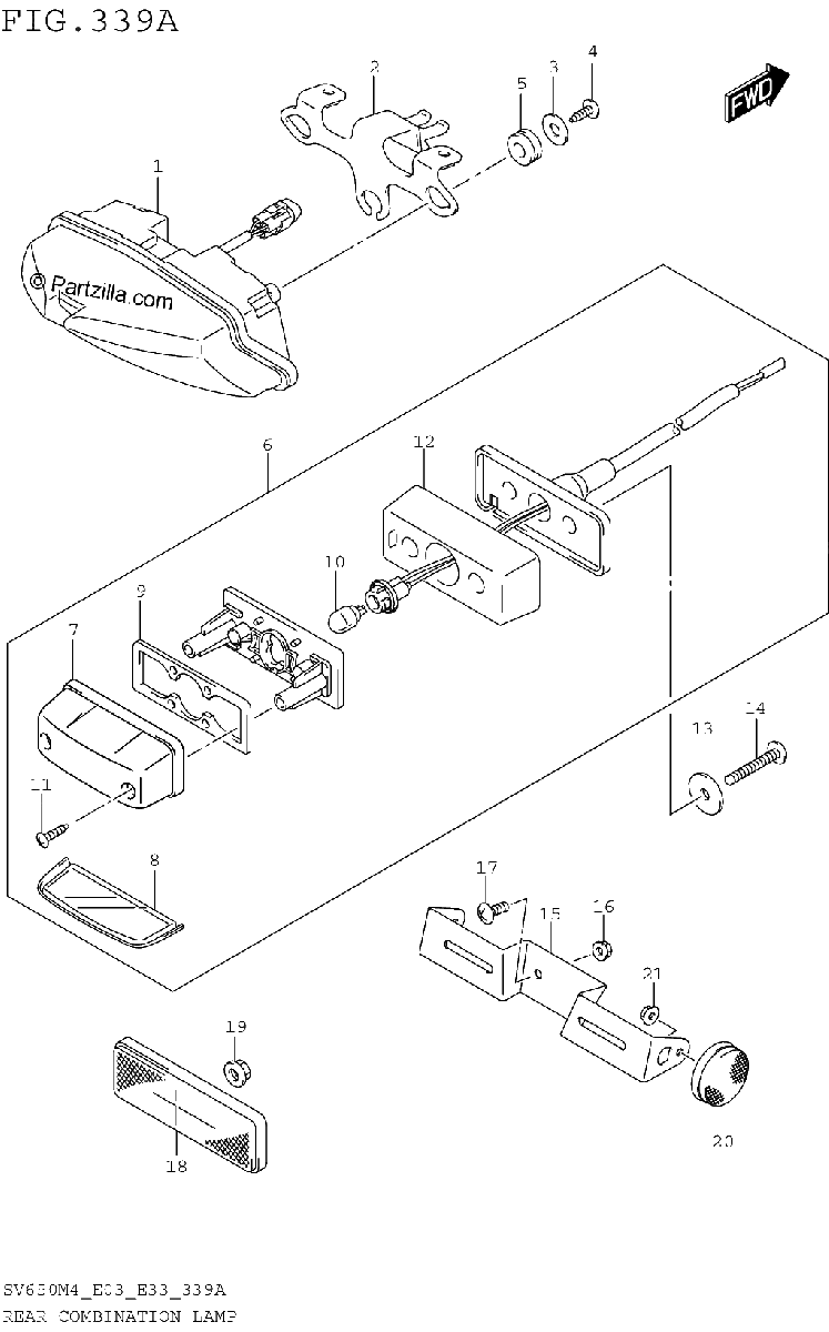Diagrama de REAR COMBINATION LAMP