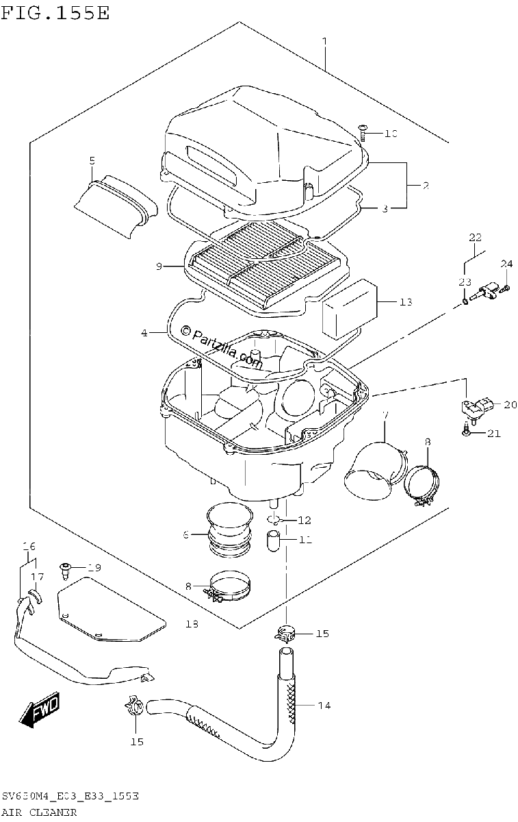 Diagrama de AIR CLEANER SV650XAM4 E28