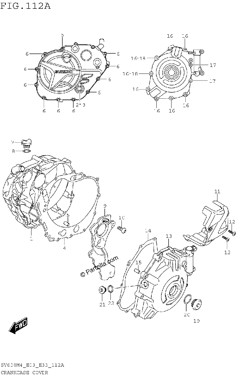 Diagrama de CRANKCASE COVER