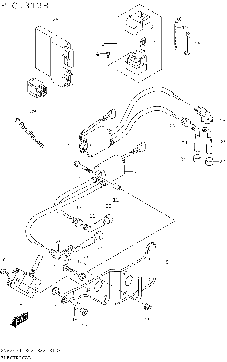 Diagrama de ELECTRICAL SV650XAM4 E28