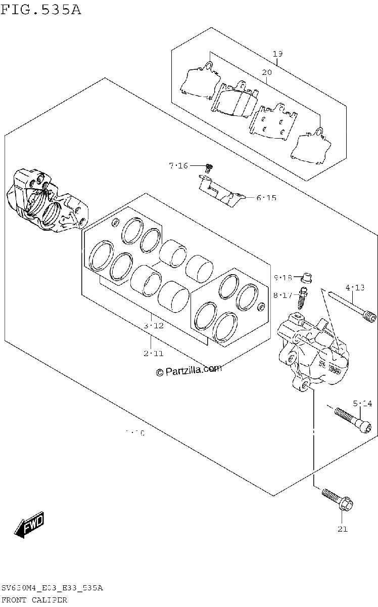 Diagrama de FRONT CALIPER