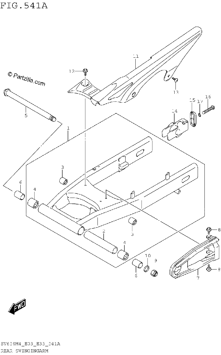 Diagrama de REAR SWINGINGARM
