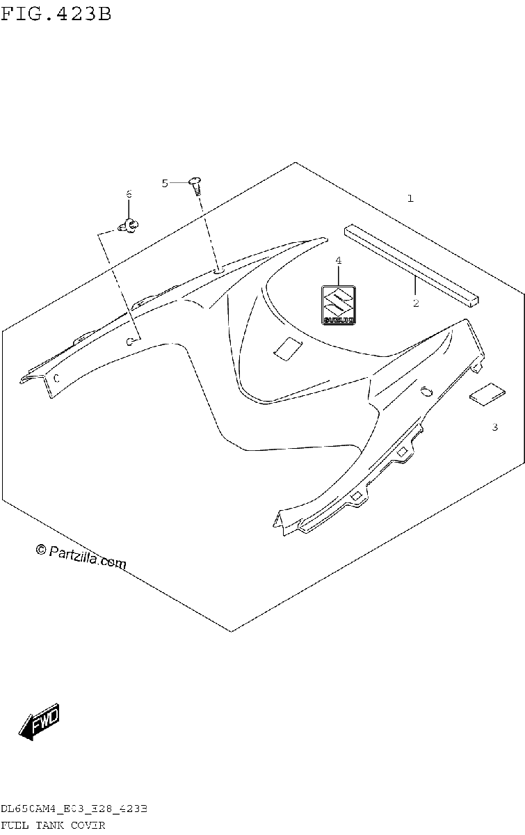 Diagrama de FUEL TANK COVER DL650AM4 E28